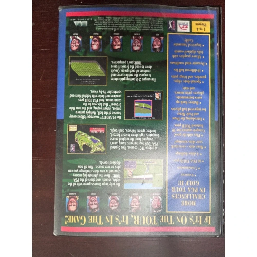 PGA Tour Golf II Sega Genesis 1992 EA Sports Video Game with Case 7155A